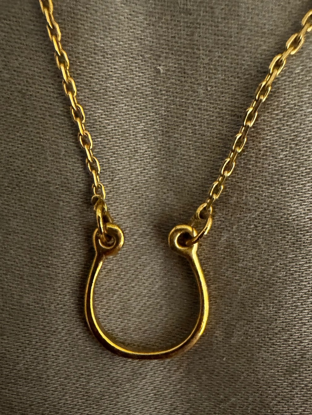 Gold Horseshoe Pendant Necklace - Elegant Women's Jewelry